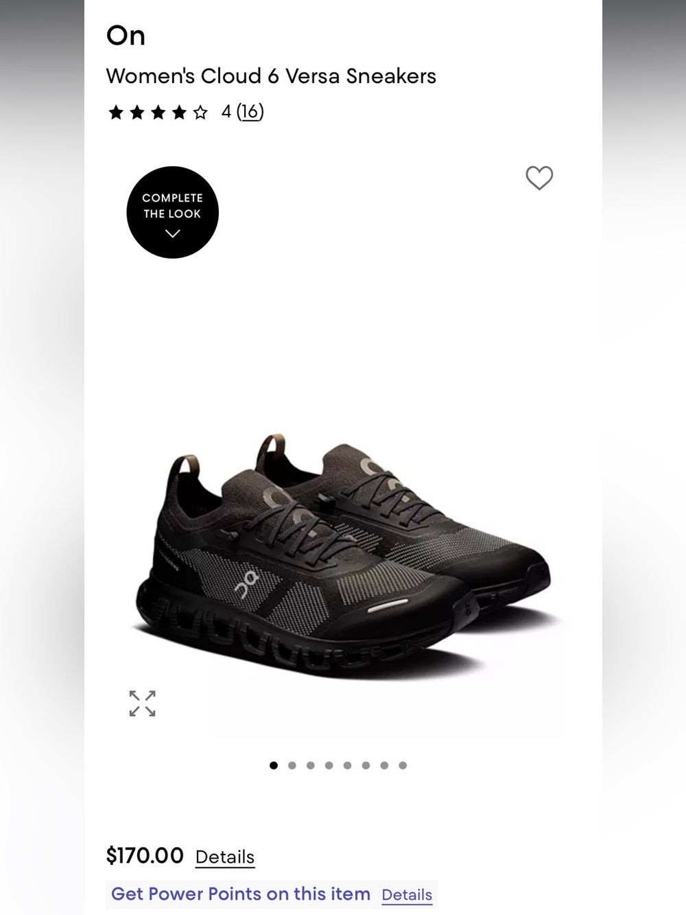 On Cloud 6 Versa Sneakers - Black